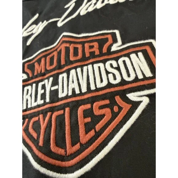 Harley Davidson Women's Short Sleeve Button Up Mechanic Style Shirt L 99023-23VW - Picture 12 of 13